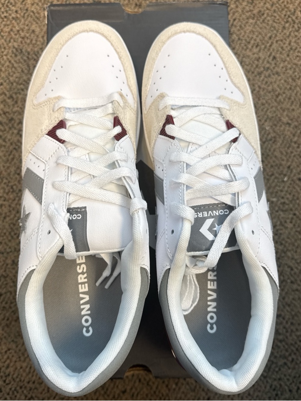 Converse CL98 OX Low Top Sneakers in White, Gray & Gum - Picture 3 of 6